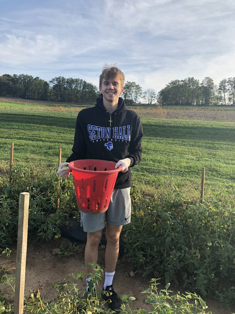 SHUHallProgram's tweet photo. Yesterday we partnered with @AGARNJ to harvest 2,500 pounds and 10,000 servings of tomatoes for local families with food insecurities. Happy to continue giving back to those in need. #PiratesGiveBack https://t.co/bG7InWXLdz