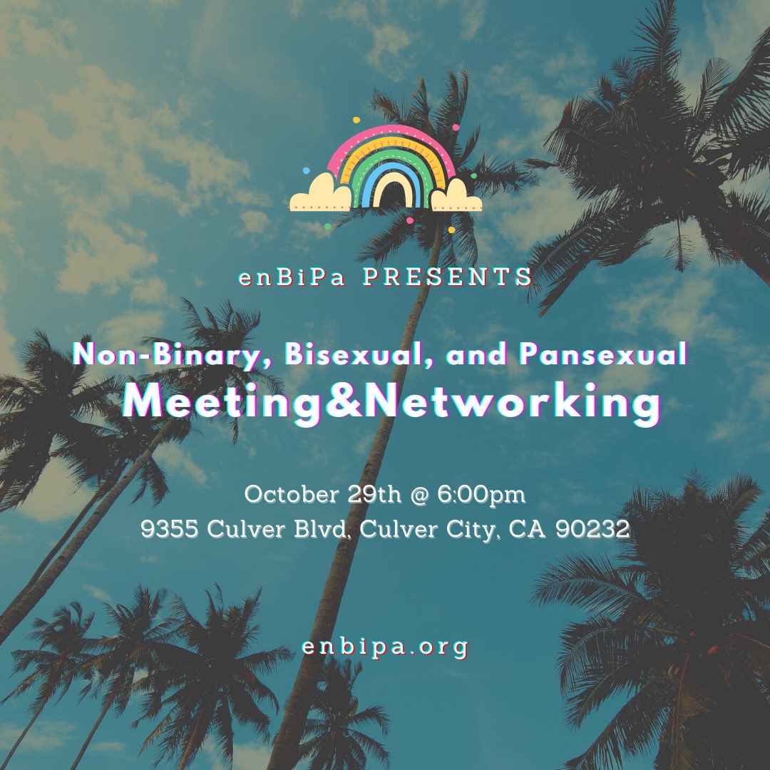 goodspaceco's tweet photo. Non-Binary, Bisexual, Pansexual Meeting &amp; Networking in Los Angeles, CA. #nonbinary #enby #enbypride #queer #bisexual #pansexual #lgbtq #lapride #enbyla #queerla #queerlosangeles #nonbinaryla #bisexualla #pansexualla https://t.co/iGdy0xFhP1