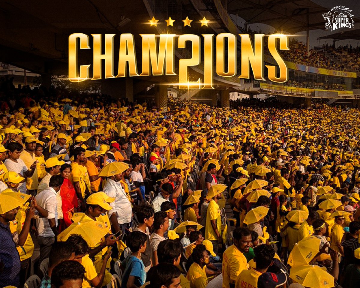 ⭐⭐⭐⭐
ChampionsTeam Always 

#ChennaiSuperKings 
@ChennaiIPL