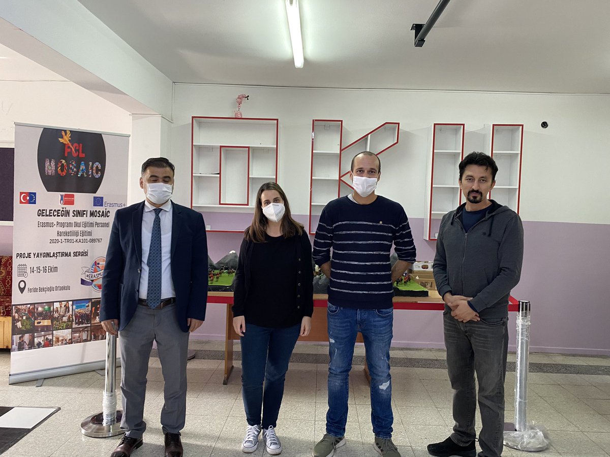 Ayse_Gul_S's tweet photo. #Erasmusdays We have guests from Spain on Erasmusdays and They visited our FCL Mosaic and see our studies. The first say of Erasmusdays, Spanish friends observed us and the second say, They teach our students and visited our exhibition. @ulusalajans https://t.co/KwloJZSucQ