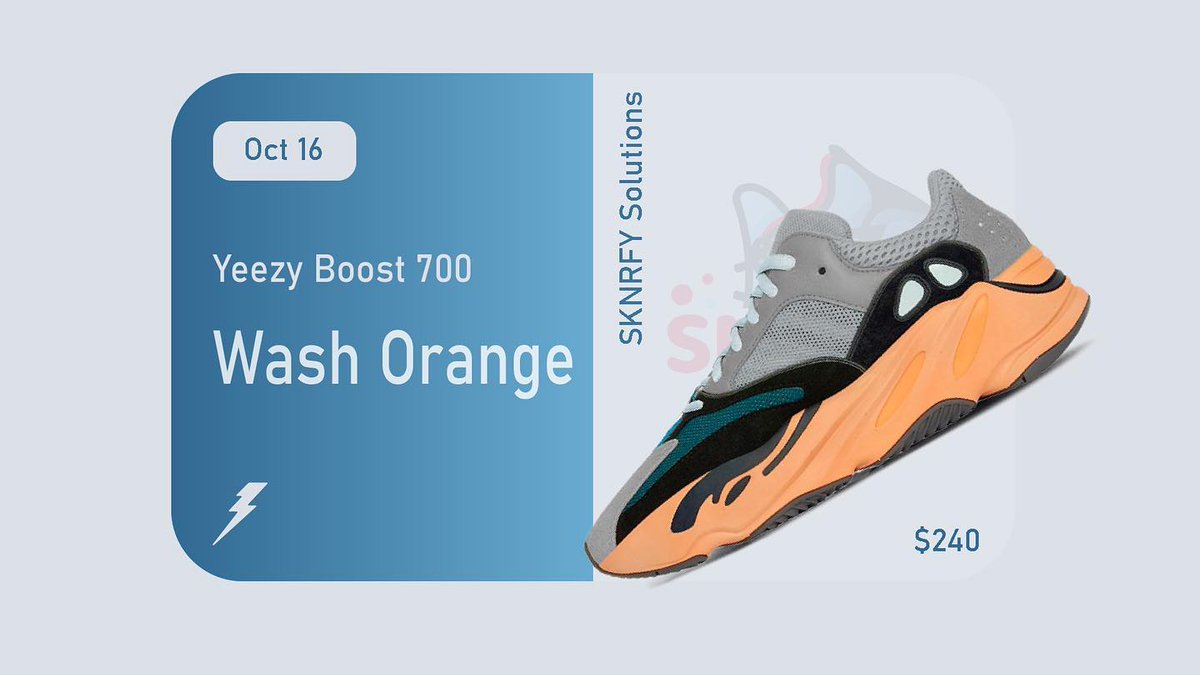 The Yeezy Boost 700 ‘Wash Orange’ will be releasing tomorrow at 9am ET! Good luck to everyone!