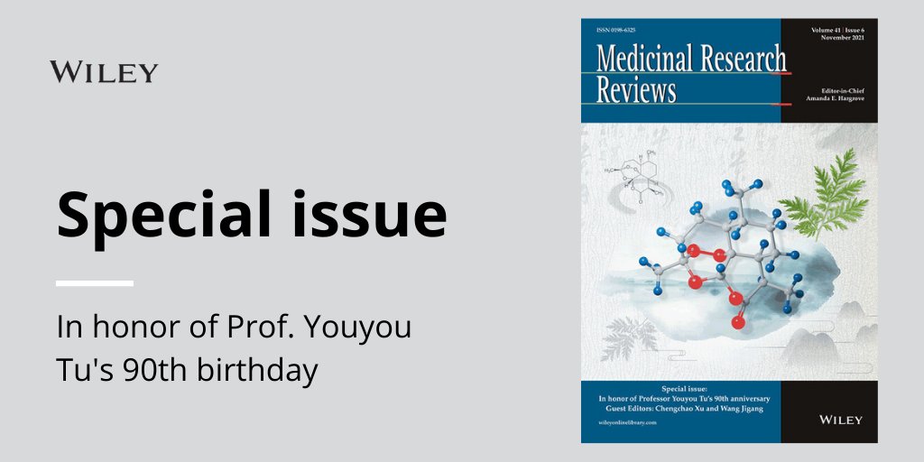 Wiley_Chemistry's tweet photo. The latest #SpecialIssue of #MedResRev, guest edited by Chengchao Xu & Jigang Wang, honors Prof. Youyou Tu's 90th birthday. Prof. Tu is best known for her discovery of the #antimalarial drug #artemisinin.
Explore the issue now: https://t.co/43yI0A406c
#MedResRev https://t.co/p9mKGH73wu