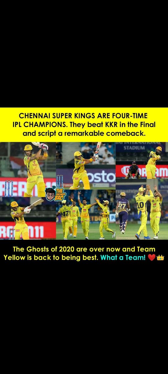 _nandan__das's tweet photo. IPL 2021 CHENNAI SUPER KINGS 
@msdhoni
@imjadeja
@ImRaina
@Ruutu1331
@ChennaiIPL
@IPL
#Profesor #mahi
#IPLFinal #Yellove #Jadeja #MSDhoni https://t.co/Pcx3mos9a8