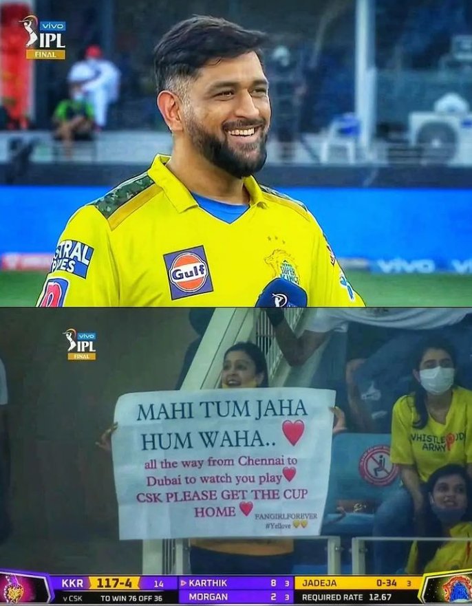 Neelu34178581's tweet photo. Nothing Just a reminder
If you play ur match in heaven we will die for uh to watch that match
#IPLFinal #IPL2021Finals #ipl2021 #MSDhoni #MSD #mahi #Dhoni #CSKvKKR #CSK #4thtrophy #4th #Jadeja #sirjadeja #jaddu #FafDuPlessis #Ruturaj #RuturajGaikwad #shardul #LordShardul #win https://t.co/blnnyXiQlv