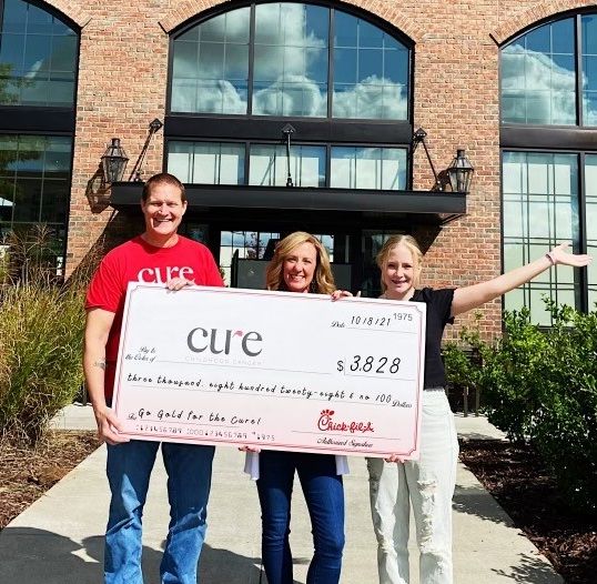 CURE ChildhoodCancer (@curechildcancer) on Twitter photo Since they opened their restaurant four years ago, <a href="/ChickfilA/">Chick-fil-A, Inc.</a> in the Avalon has been a September partner of CURE by hosting a percentage night and a Coins4CURE fundraiser - raising $3,828 this year. Thank you for being a part of the fight for kids with cancer! Since they opened their restaurant four years ago, <a href="/ChickfilA/">Chick-fil-A, Inc.</a> in the Avalon has been a September partner of CURE by hosting a percentage night and a Coins4CURE fundraiser - raising $3,828 this year. Thank you for being a part of the fight for kids with cancer!
