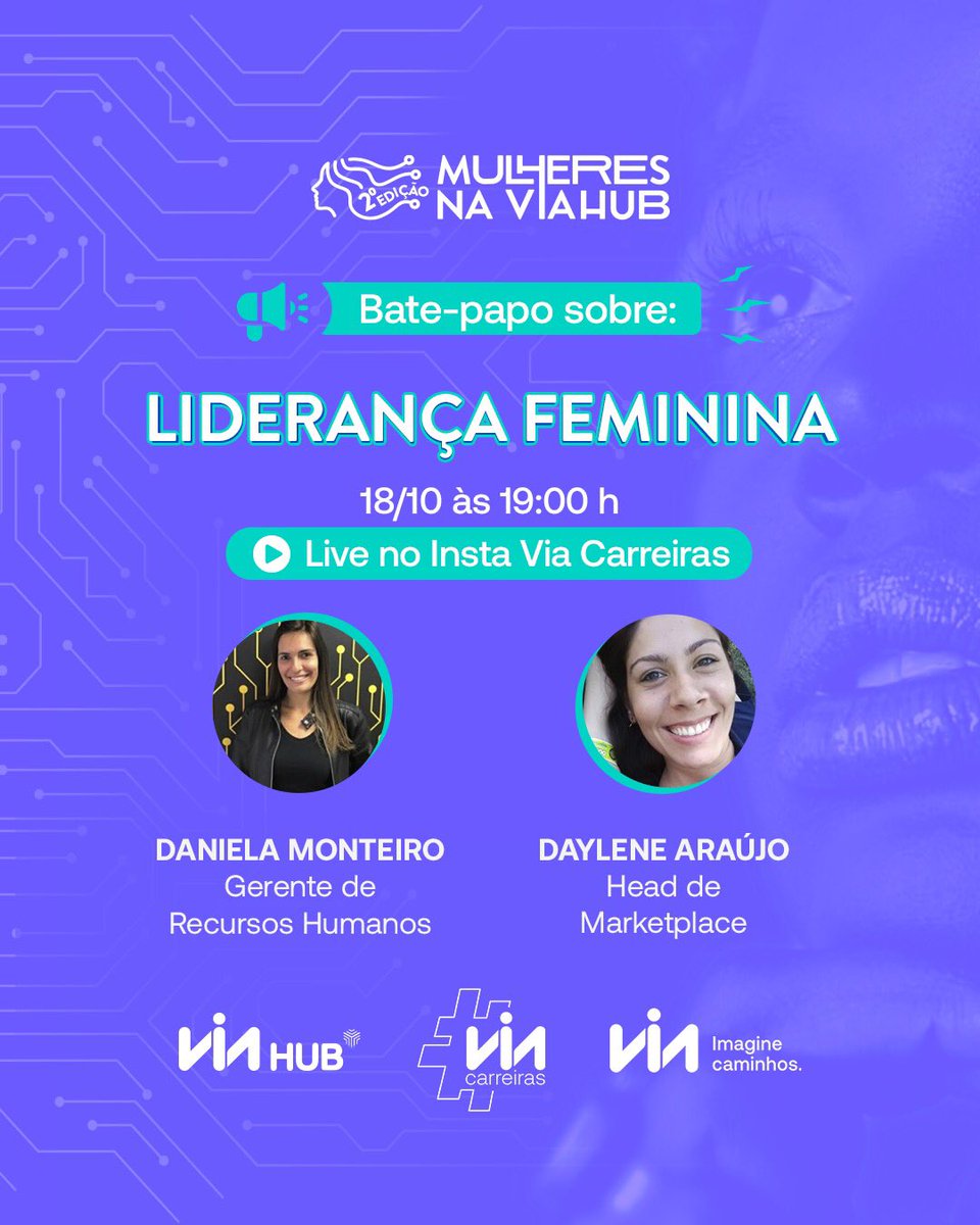 viahubtech's tweet photo. Quem vem? 👩🏻‍💻👏🏻💙 Live sobre Liderança Feminina no Instagram da Via Carreiras! #viahub #tecnologia #liderancafeminina https://t.co/GwgUTalrfl