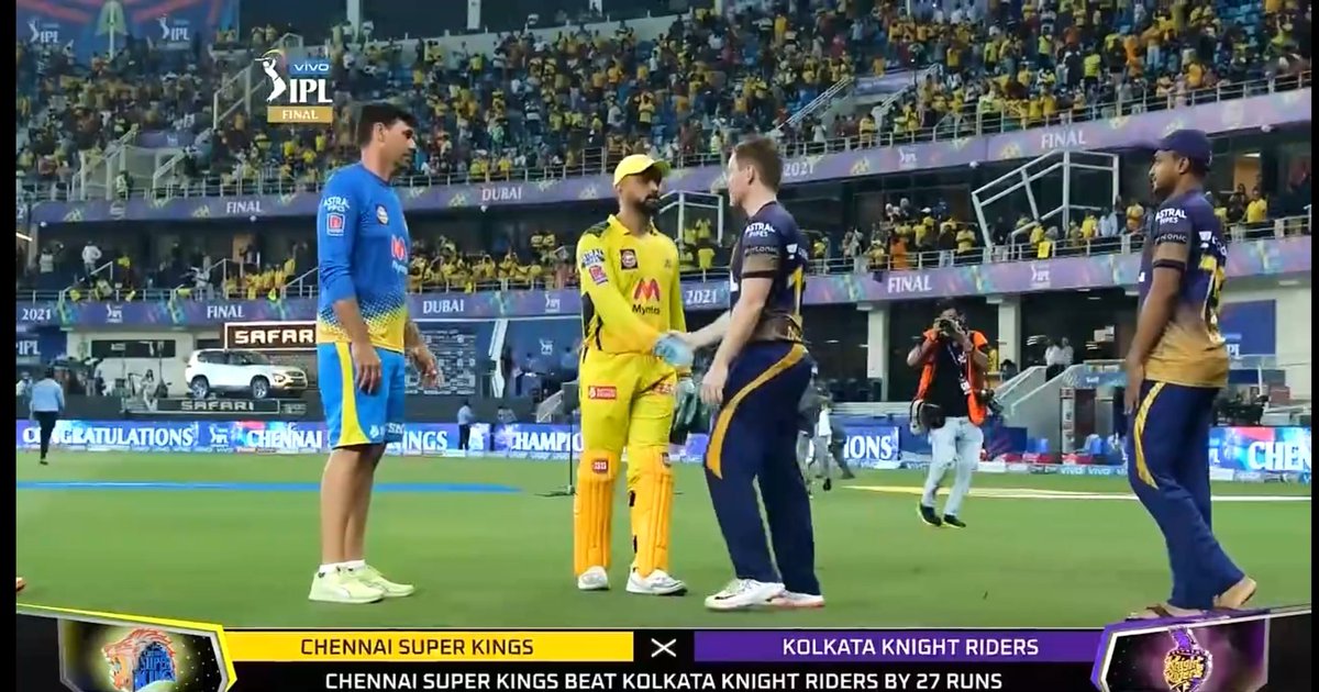 surajmalviya1's tweet photo. #mahi #IPLFinal #Mahithechampion #CSK #MAHI #CHAMPIONTEAM
#LEGENDTEAM #BESTLEADER@MAHI7781 IN THE WORLD
CONGRATULATIONS TEAM @CSKFANSOFFICIAL @MAHI7781 @MOOENALI18 @RUUTU.131 @RAVINDRA.JADEJA @SURESHRAINA3 @FAFDUP 
4TH TIME CHAMPION 🏆🏆 OF IPL TROPHY TITAL
IPL 2021 WINNER 🏆🏆 https://t.co/6A50BnL94S