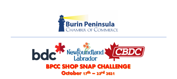 Enter our Shop Snap Challenge by visiting and posting photos from four or more small businesses of the Burin Peninsula. Make a purchase, post a selfie/photo of your purchase, and tag our page @BurPenCC. Winners will be drawn from all entries, with cash and other prizes to be won.