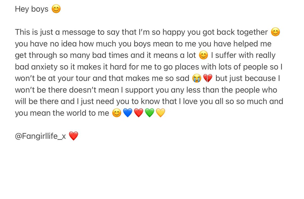 FangirlLife_x's tweet photo. Hey boys 😊 please can you take sometime to read this? It would mean a lot to me if you seen it 😊

@JLSOfficial @AstonMerrygold @JBGill @Oritse @MarvinHumes 💙💛💚❤️ https://t.co/JGvIU9XsXq