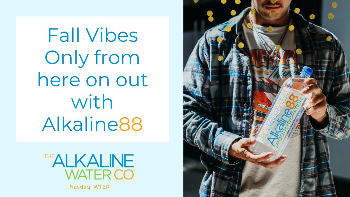 Alkaline88's tweet photo. #FallVibesOnly from here on out. ๐ ๐
Shop Alkaline88 here: https://t.co/mPRg5YAl81 $WTER #Water #Hydrate #TGIF https://t.co/Zk4xHyZlXv
