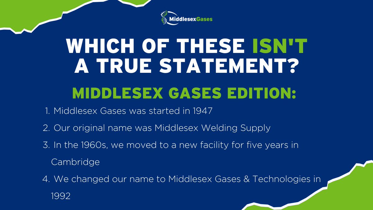 MiddlesexGases's tweet image. For today's Friday quiz, we're switching things up! You might be a gas expert, but how well do you know Middlesex Gases? Let's test your knowledge. The answer will be in the comments. #fridayquiz #gassupplier #gasexperts #newenglandlifesciences #biotechnology
