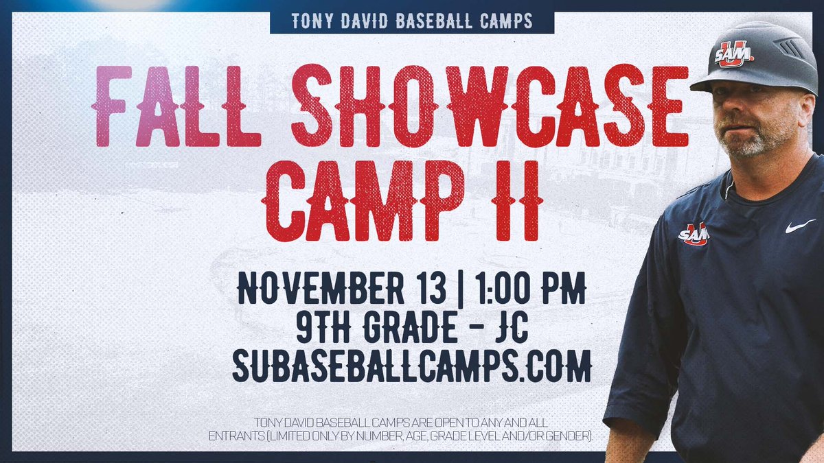 SamfordBaseball's tweet image. Fall Showcase Camp ✌️

🗓️ November 13 

Register Today! 🔗bit.ly/3AMoFxe

#CampSZN