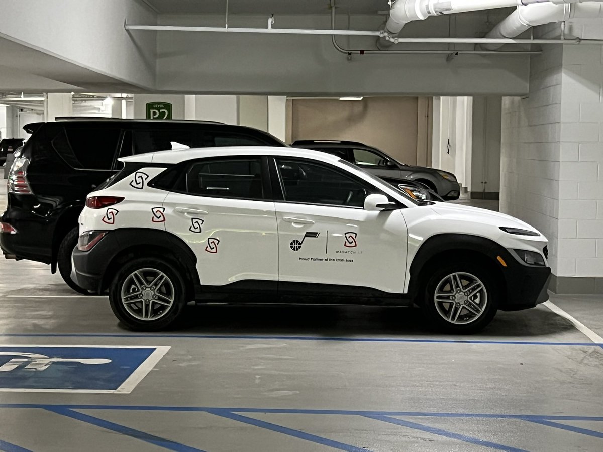 WasatchIT's tweet photo. It’s fun seeing our fleet vehicles updated to represent our @utahjazz partnership! #WasatchIT #TechSupport https://t.co/IHKB54vKLv