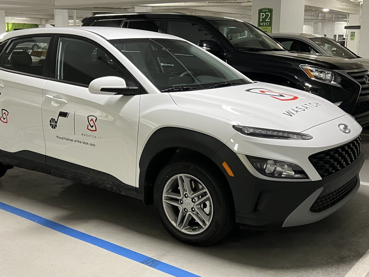 WasatchIT's tweet photo. It’s fun seeing our fleet vehicles updated to represent our @utahjazz partnership! #WasatchIT #TechSupport https://t.co/IHKB54vKLv