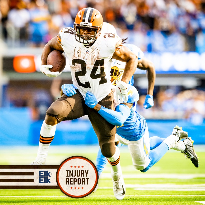 Browns's tweet photo. Our final injury report ahead of Sunday's matchup versus the Cardinals.