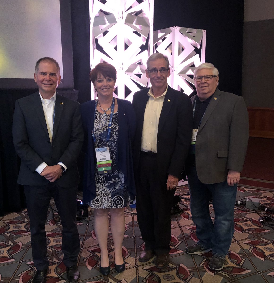 Congrats to newly sworn-in ASBO International Director Wanda Erb with our three most recent ASBO International Past Presidents John Frombach, Chuck Linderman, and Chuck Peterson.