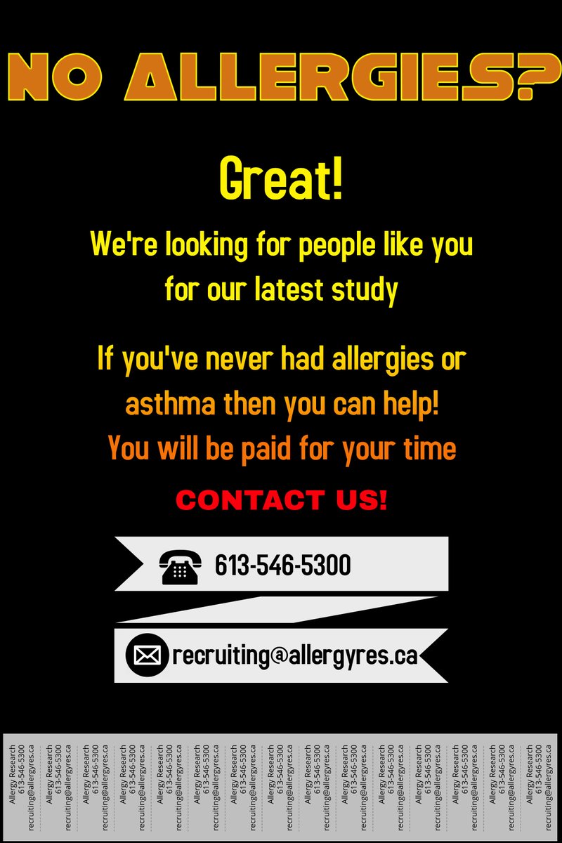 No Allergies?
That doesn't mean you can't help those who do suffer from Allergy !
Join our Non-Allergic control group and see what we do!