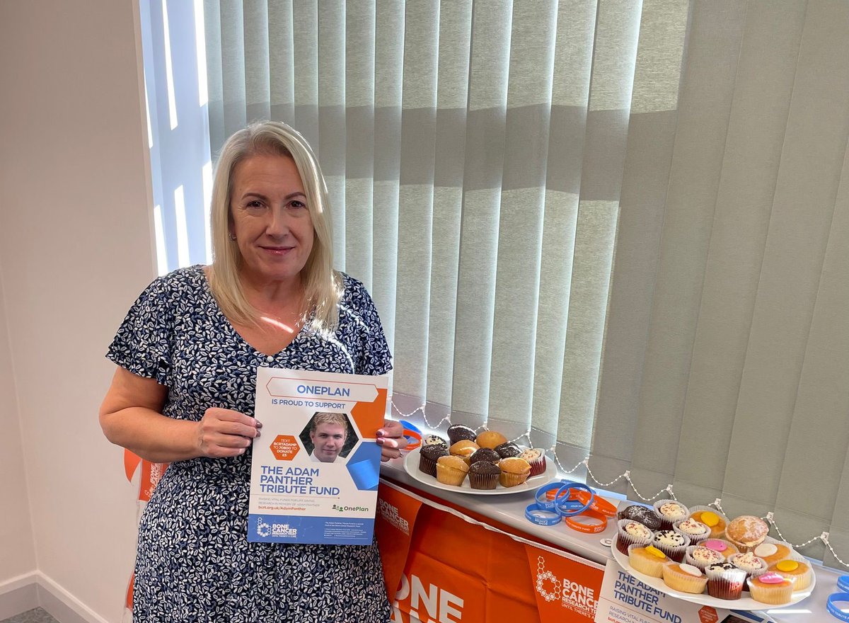 Oneplansoftware's tweet photo. Bake it for Bone Cancer 🧡
1/2 Well done to the whole team who today raised £121.66 for @BCRT 🧡 in memory of the very much loved and missed son of Chris and Sue, Adam Panther.
#4ADAM #TeamBones https://t.co/AItflmQeki