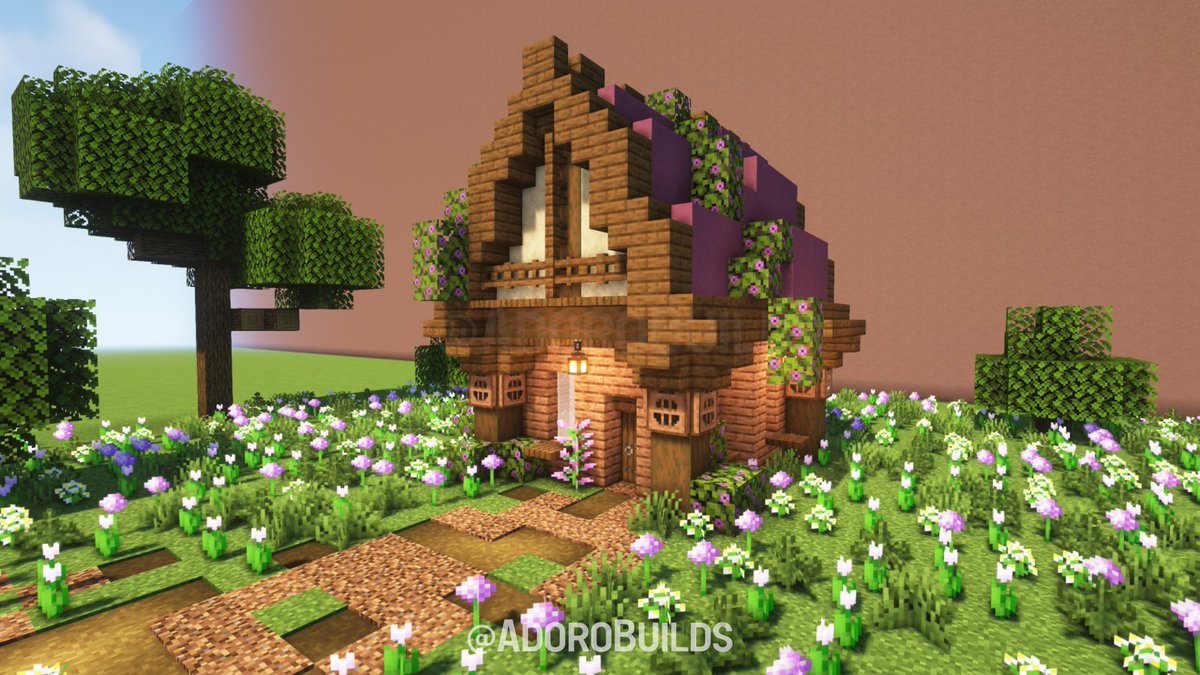 AdoroBuilds's tweet photo. A lil flower cottage 🌸

#minecraft #Minecraftbuilds #mcbuild #mcbuilds #minecraftbuild https://t.co/OYFGMOl799