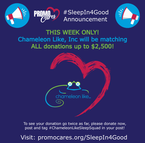 NamiWake's tweet photo. PromoCares #Sleepin4Good's campaign runs for the next three weeks so it's not too late to donate to help support our mental health programming! BUT this week only - Chameleon Like, Inc will match ALL donations up to $2,500 πWill you help us reach the $10k goal? https://t.co/AzYiw9TB2A