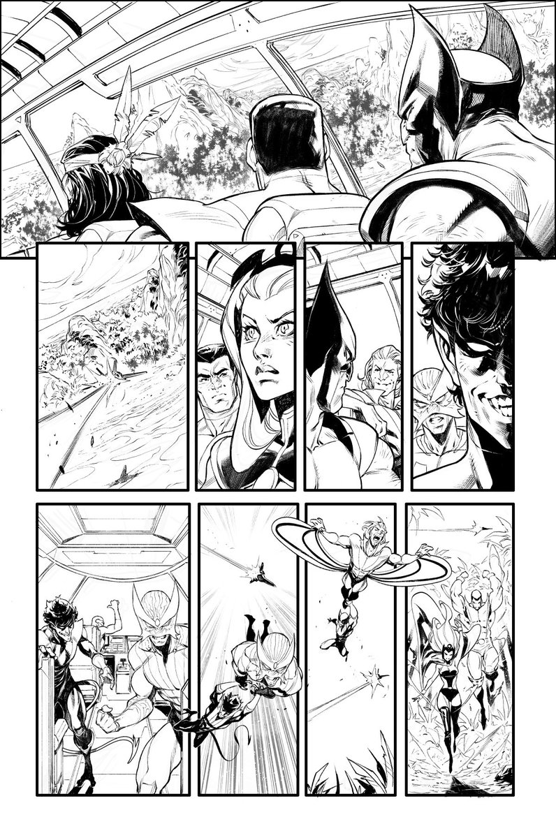 Things that happens when you don't know HOW TO READ EMAILS . -Left :The page I thought I had assigned in the Giant Size Xmen tribute(unpublished)- Right: The page I have to draw a soon I realized that I was wrong after I finished the other page. 
At least we had a happy ending :D 