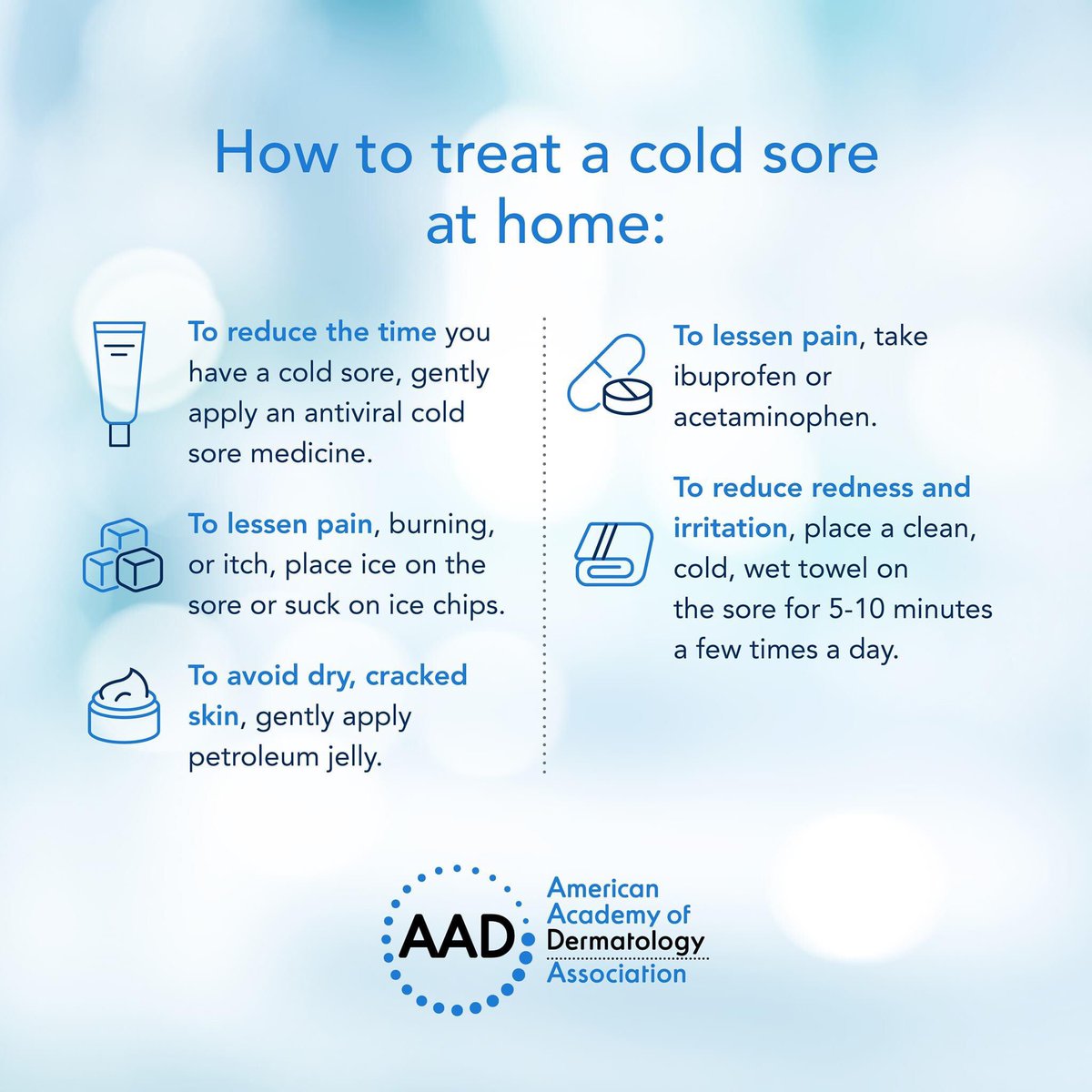 csmcgo's tweet photo. #ColdSore #Herpes Great page on how to best manage a cold sore (most commonly on lip but can be nose). Are contagious & can spread to other places / people by kissing or touching onto other areas. #DontKissBabies for this reason #americanacademyofdermatologyassociation #GPAdvice https://t.co/MvoVpcKIon