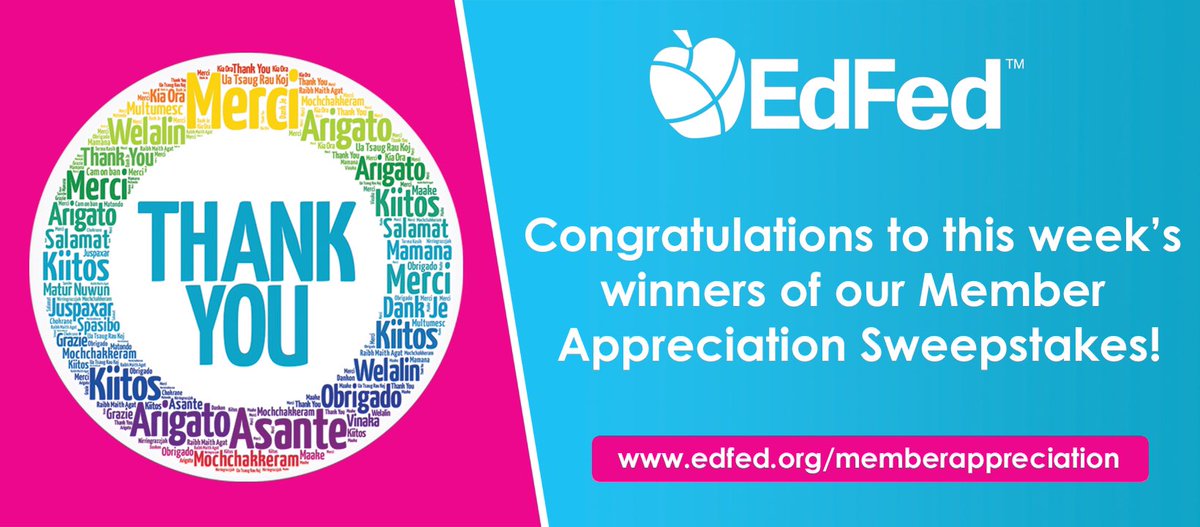 EdFedCU congratulates the week 2 winners of our Member Appreciation Month Sweepstakes.  The winners are:  Karen Bedeau, Eduardo Morales, Shawna Collins, Denise Adams, Gail Dooley, Nelson St. Surin, Eldridge Mitchell, Hugh Gardner and Nery Owens. Don’t miss out on your opportunity