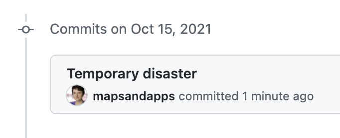 mapsandappsATL's tweet photo. ah yes, the classic (hopefully accurate) commit https://t.co/Y7CbqmsNPl