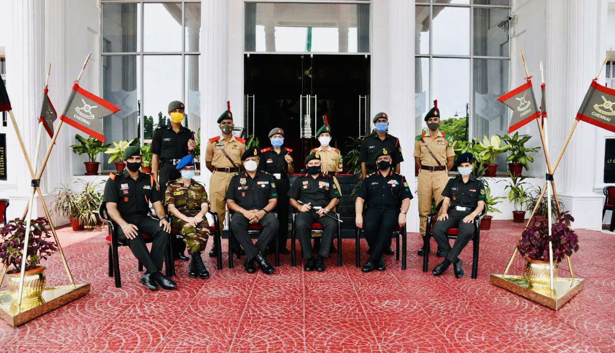 artrac_ia's tweet photo. #CadetExchangeprogramme #DefenceCooperation #BuildingFriendship #Exchangeofideas . Delegation of four members from Bangladesh Military Academy get an insight into training and infrastructure of Officers Training Academy, Chennai during their five days visit to the Academy.@adgpi https://t.co/sstmeVcJiL