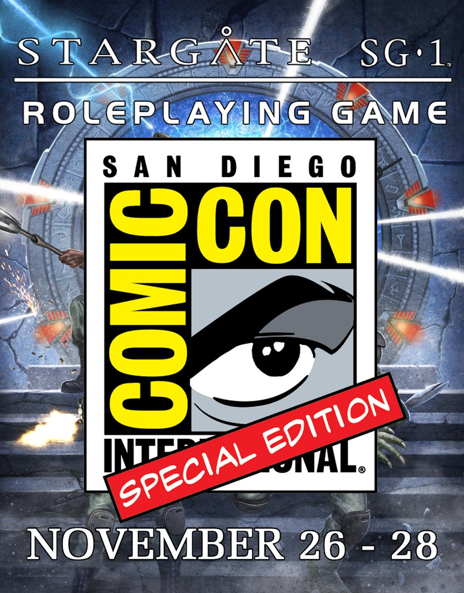 Wyvern Gaming (@wyvrengaming) on Twitter photo Wyvern Gaming will be at San Diego Comic-Con - November 26 - 28th. Come see our half-scale Stargate and place some Stargate SG-1 Roleplaying Games! #SDCC #stargate
We need GMs and will get you a free ticket. Email us at gaming@wyverngaming.com
See you soon! Wyvern Gaming will be at San Diego Comic-Con - November 26 - 28th. Come see our half-scale Stargate and place some Stargate SG-1 Roleplaying Games! #SDCC #stargate
We need GMs and will get you a free ticket. Email us at gaming@wyverngaming.com
See you soon!