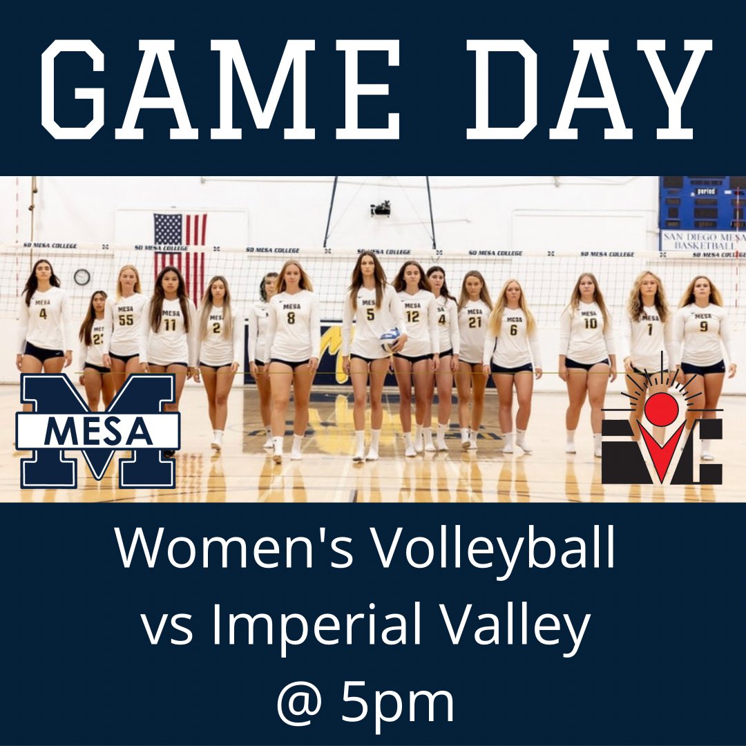 sdmesaathletics's tweet image. Good Luck to our Olympians today! 

-Men’s Soccer travels to @swcjags 

-Women’s Volleyball faces @ivcollege at home 

-Women’s Soccer faces @ivcollege at home 

#pcac #goolympians #sdmesacollege @DrRyanShumaker @sdmesacollege @sd_mesavball @sdmesasoccer