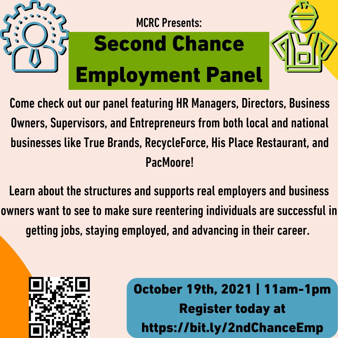 IndyReentry's tweet photo. Last chance to register for next week's Second Chance Employment Panel, the last MCRC Webinar Conference session of the year!

https://t.co/fs2VozNsTA https://t.co/tqvsUB5zWC