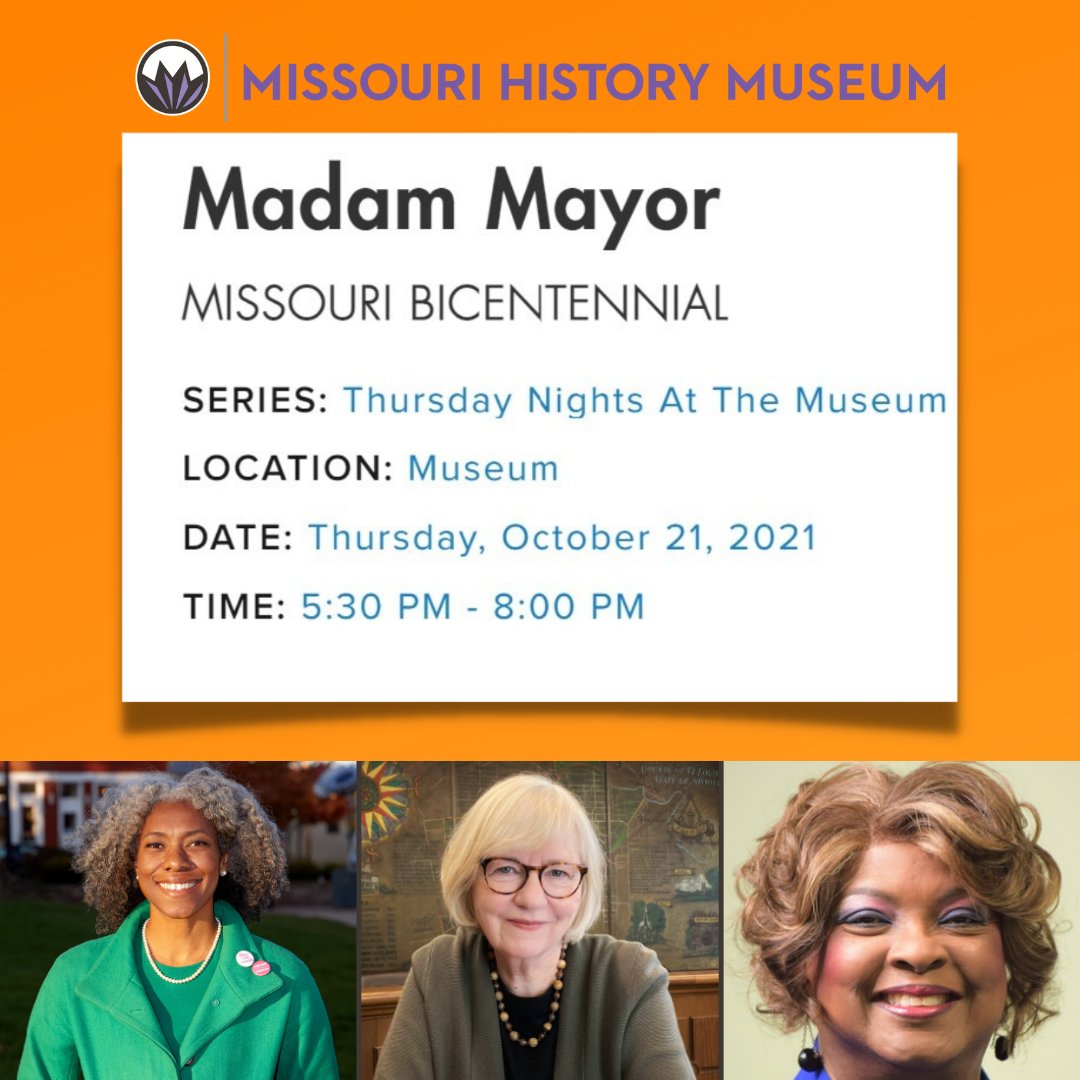 Join us on Thursday, Oct. 21 at <a href="/mohistorymuseum/">Missouri History Museum</a> for Madam Mayor, featuring a panel of women who have served or are currently serving as St. Louis–area mayors.

Stop by and see us at our table from 5:30 to 7:00 pm!

Learn more: buff.ly/3aJtg8U