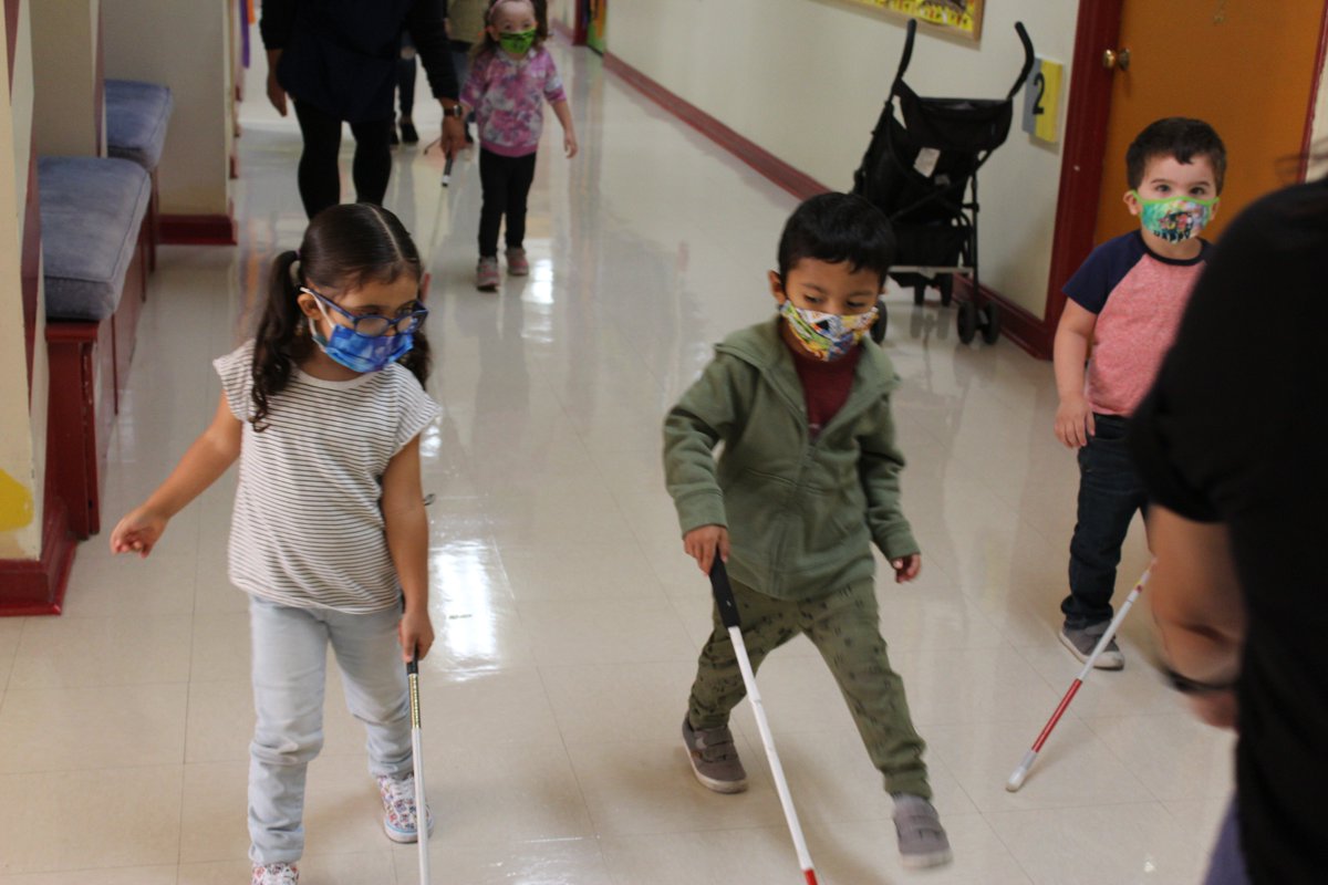 LightTheWayBCC's tweet photo. On October 15th, #whitecanesafetyday, we celebrate  the achievements of the blind and visually impaired community with the white cane serving as a symbol of their independence. At BCC, we are celebrating by practicing our white cane skills and creating our own white cane snacks! https://t.co/wtOiFsLWV6