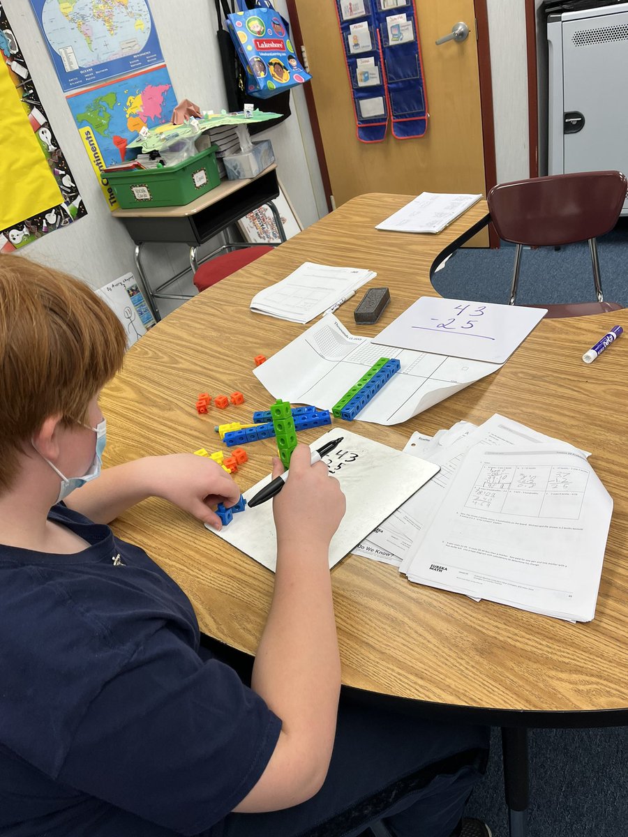 Grade5Educator's tweet image. Our quote of the week really connected to this student who is working on the basics of regrouping. 5th graders need manipulatives and visuals for math too 😉. #buildingbasics #involvethelearner #makingmathfun #5thgradeahamoment @Grade5Educator @MarisaLVJackson @CranstonSchools