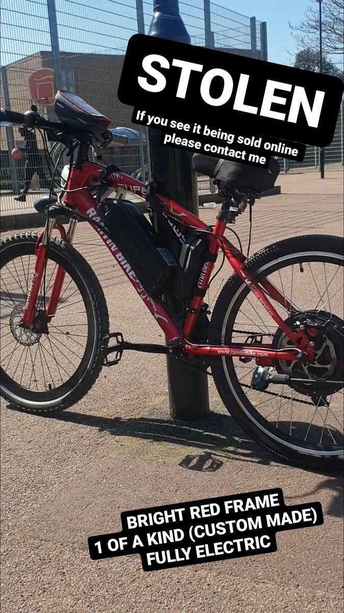 My bike got stolen from Algate EC3 outside Costa at 4.55pm - 5pm today!
It's one of kind, CUSTOM made, CUSTOM BUILT - (Bright red frame)
If you see it OR see it being sold online please contact me!

Share this too. please &amp; thank you!