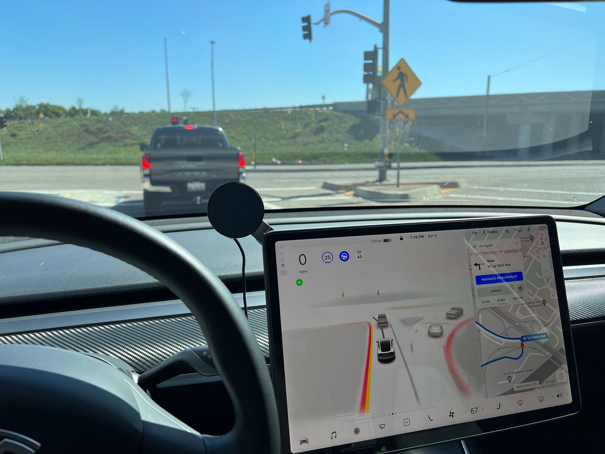 ryanshawtech's tweet photo. Finally testing it out! FSD Beta 10.2. The beta is sometimes 😬, and sometimes 🤯 https://t.co/XsBd2Ftw3G