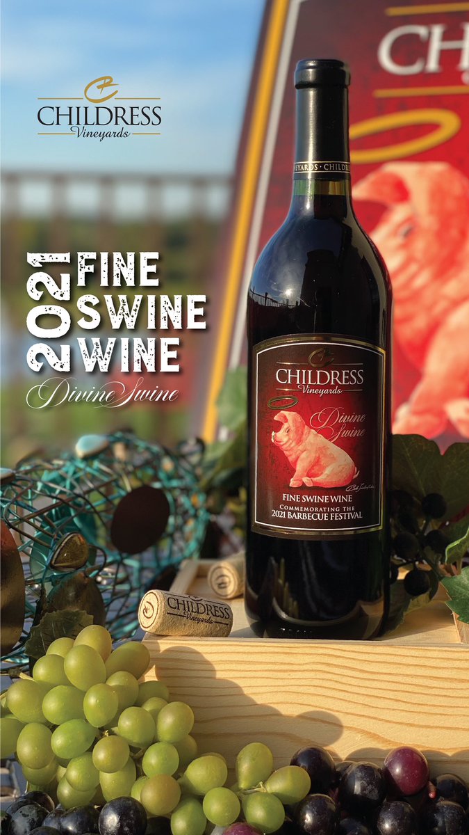 JUST RELEASED! Our 2021 Fine Swine Wine is now available for purchase in our Gift Shop and online. #childresswines #childressvineyards #wine #ncwine #fineswinewine