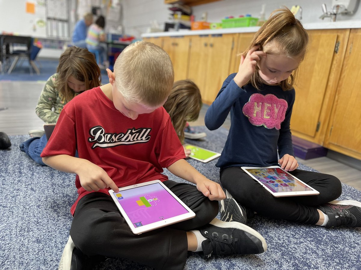 These kinders were very excited to learn how to use a new number sense app this morning!  <a href="/PCElemSchool/">PC Elementary School</a> <a href="/DragonBox/">DragonBox</a> #lakeviewvikes