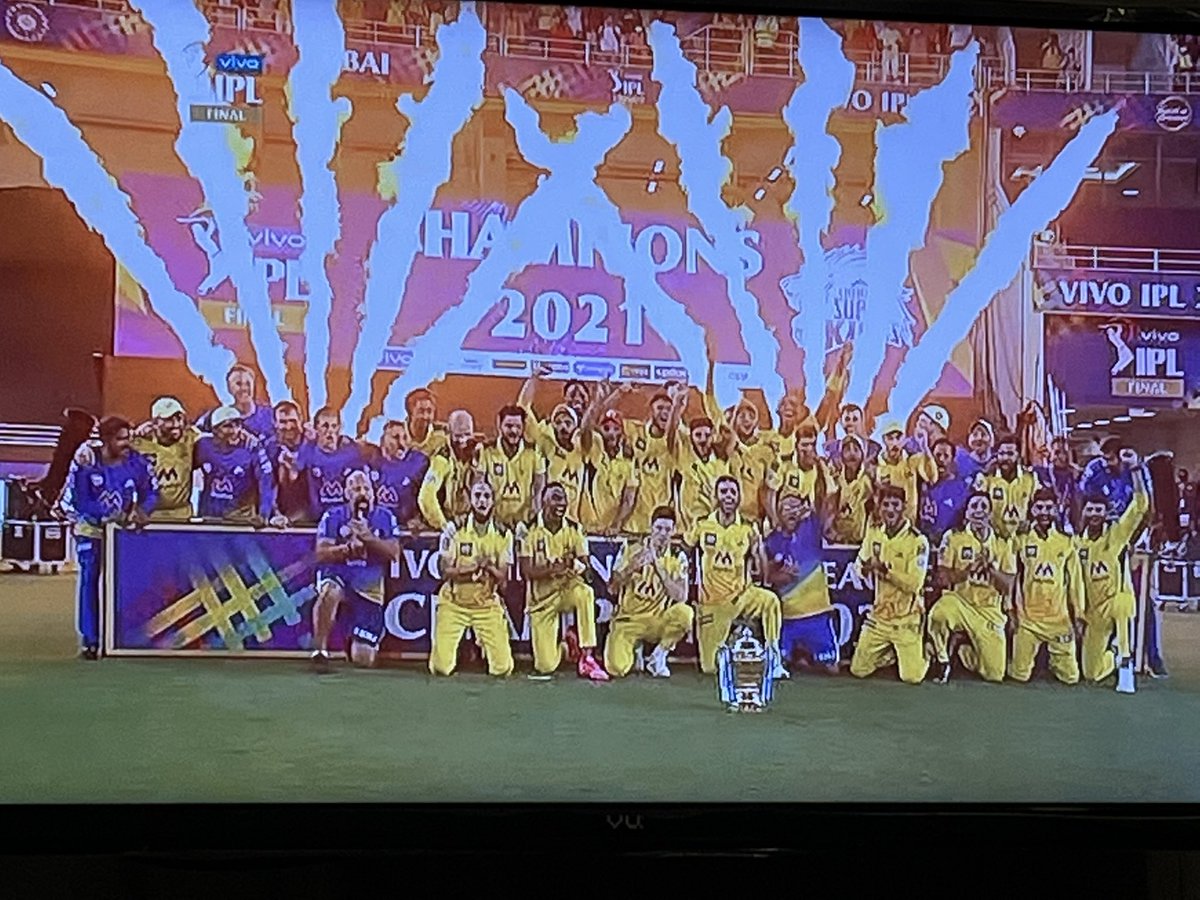 Zaxilla's tweet photo. Fourth time is the charm,
A fifth one will do no harm #WhistlePodu #ThalaDhoni #IPLFinal #csk #DJBravo #SirJadeja #chompion #Yellove https://t.co/lT9QFLqy1Y
