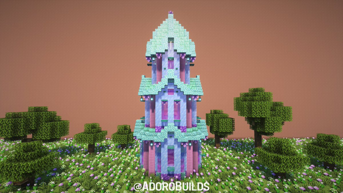 AdoroBuilds's tweet photo. A magical tower 🌟

#minecraft #Minecraftbuilds #mcbuild #mcbuilds #minecraftbuild https://t.co/SbtXPZe0OO