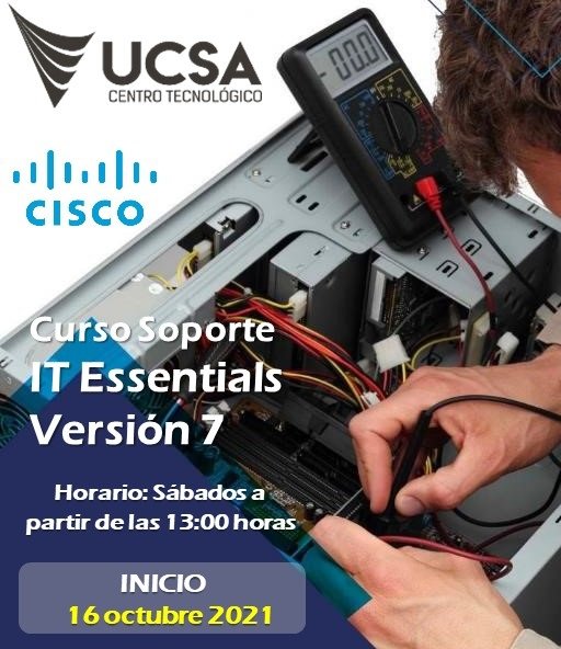ucsa_ct's tweet photo. Cisco IT Essentials - Versión 7
Modalidad Mixta

Este curso cubre los fundamentos del hardware y software de computadoras y dispositivos móviles, y conceptos como seguridad, redes y las responsabilidades de un profesional de TI.

Contacto:
WhatsApp: 0971-263-232 https://t.co/MDoyRjVLNf