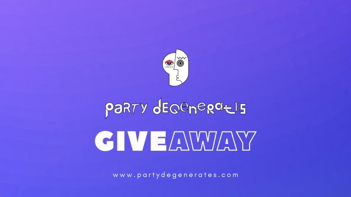 🚨 For a chance to win ONE free Party Degenerate on drop day:

1. Like, Retweet, Follow .@PartyDegens

2. Tag 3 friends you’d like to party with

3. Join the Discord partying 24/7 (discord.gg/partydegenerat…)

Winner will be selected randomly Saturday at 1PM PT! 🕺🎉