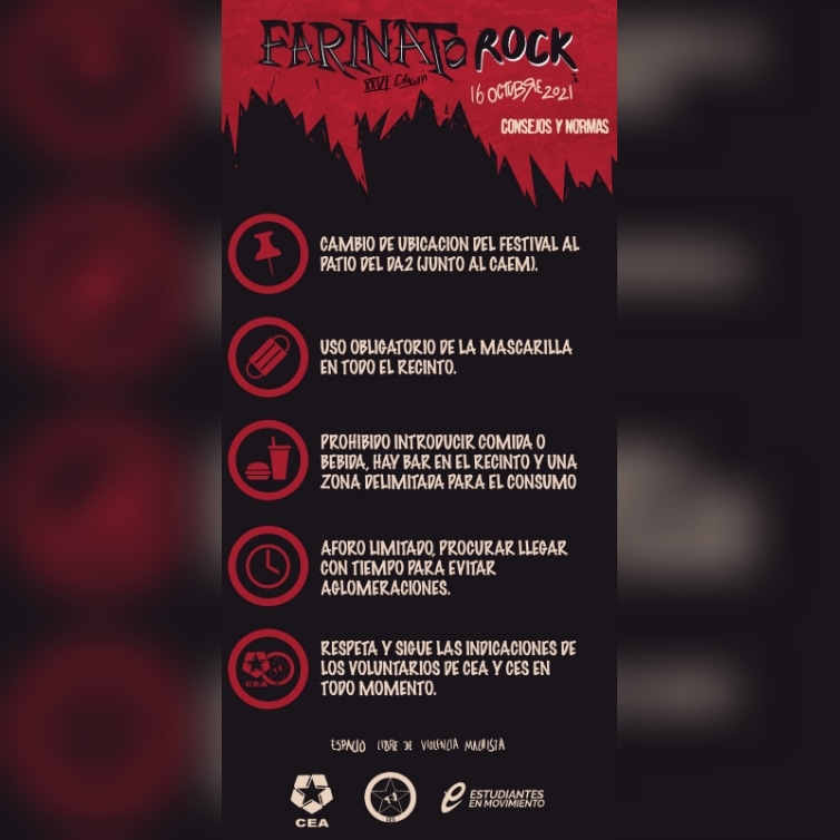 ColectivoCES's tweet photo. ‼️ IMPORTANTE ‼️

Indicaciones y consejos XXVI FarinatoRock ⬇️ https://t.co/993VerN3nh