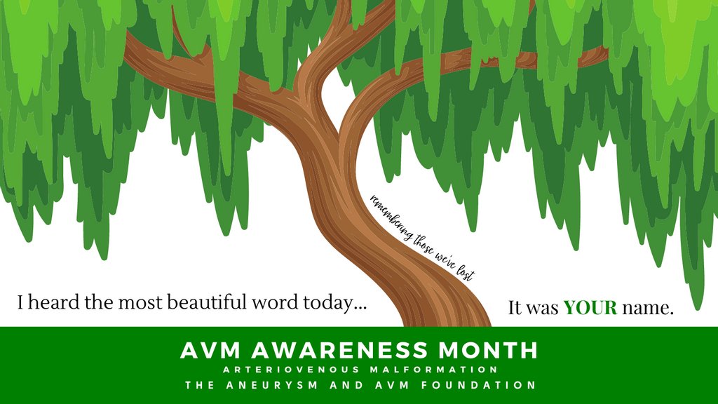 Help us honor those we have lost and those surviving their passing. #AVMAwarenessMonth #speaktheirnames