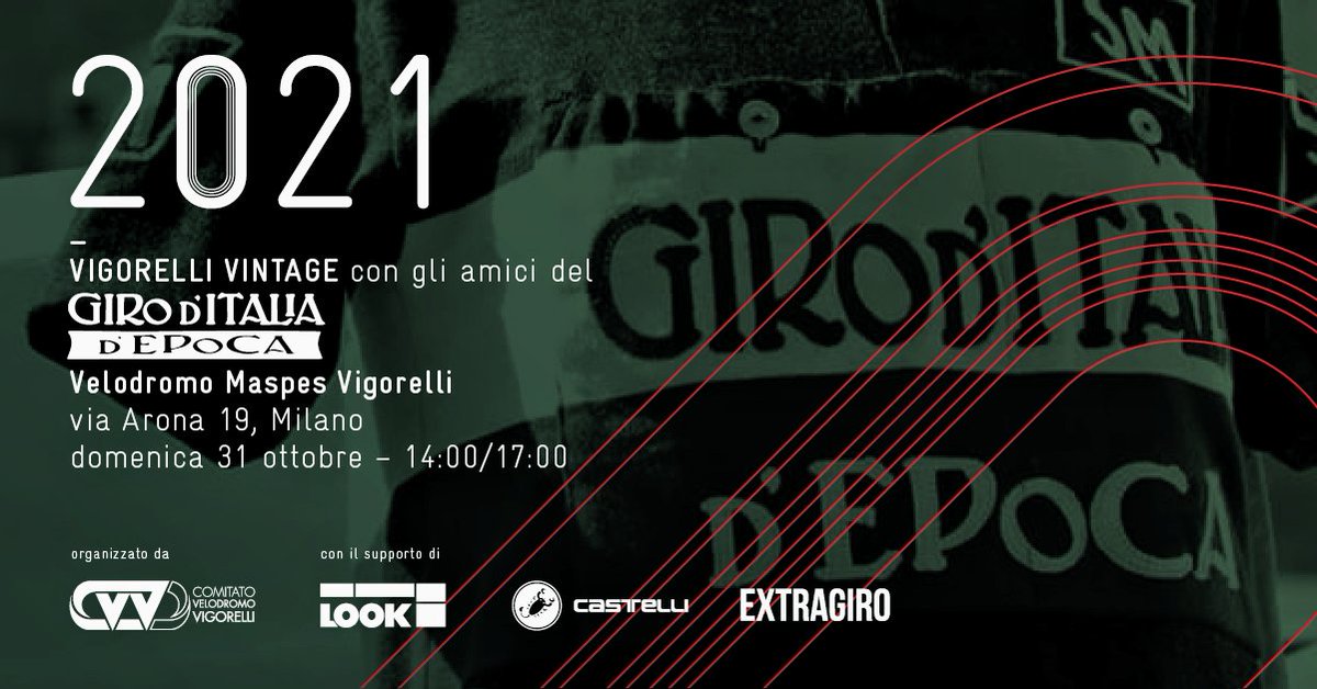 DA NON PERDERE!! #velodromomaspesvigorelli #giroditaliadepoca 31 ottobre 2021 il tempio del ciclismo accoglie i ciclisti d'epoca e le ciclostoriche del Giro d'Italia d'epoca