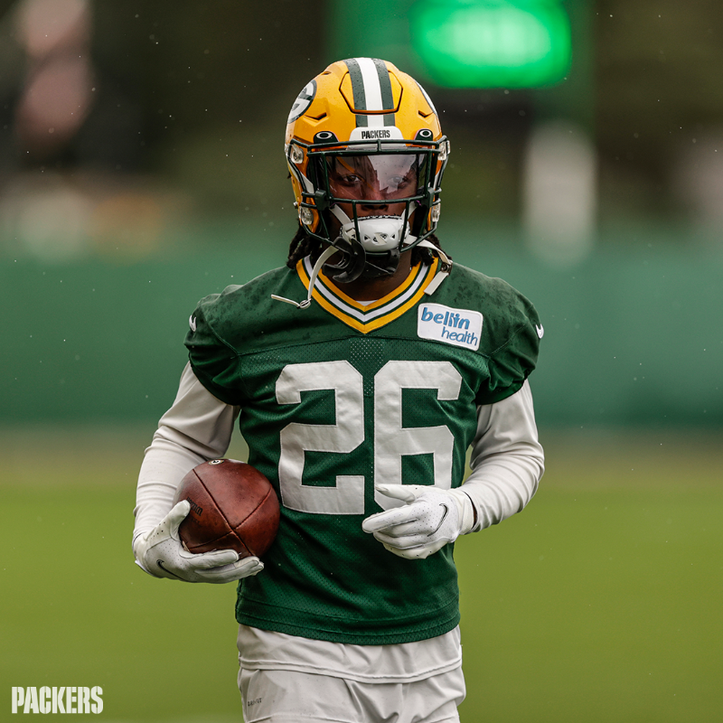 packers's tweet photo. Rain doesn't stop the grind 🌧️💪 #GoPackGo