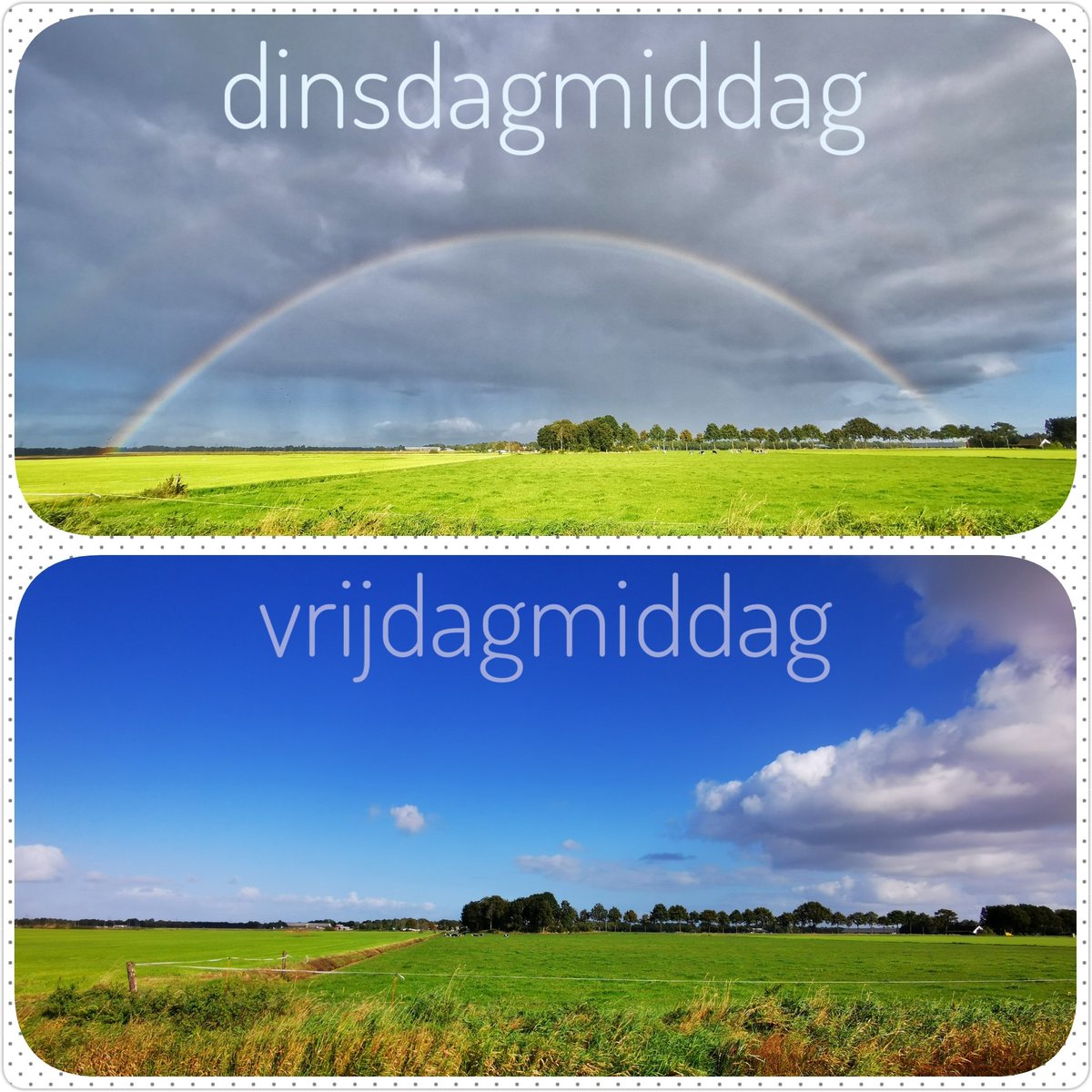 Wat een verschil 😳
Dagelijkse rondje met het hondje over het Akkerpad 🍀 #wandelen #natuur #weerfoto #ditisDeKrim #overijssel #vechtdal