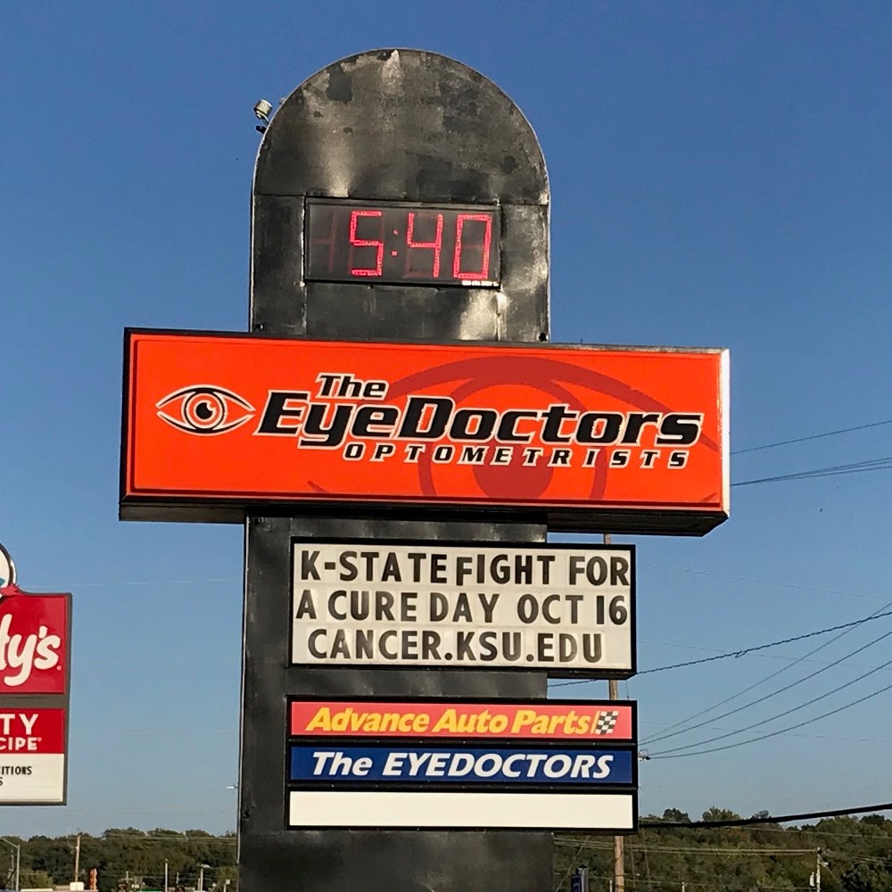 KStateCancerRes's tweet photo. Our thanks to The Eye Doctors for spreading the word! #HelpKStateFightCancer https://t.co/JxK6OaFq2B