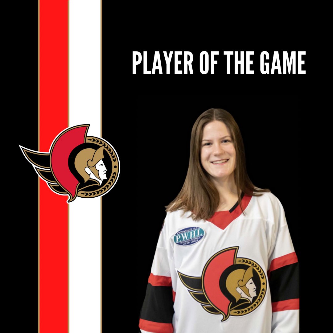 OttawaLadySens's tweet photo. Final of today’s second game against Stoney Creek. 

🚨 @GracieSacca67 
🍎 @leighburkitt1 
🍎  Sydnee Francis

🚨 @mackenziebeggs1 
🍎  Vicky Kay 
🍎  Ani Robinson

Sophie Scully earned a shutout by stopping all 15 shots she faced!

Player of the game: Sophie Scully https://t.co/xxHRApdS4l